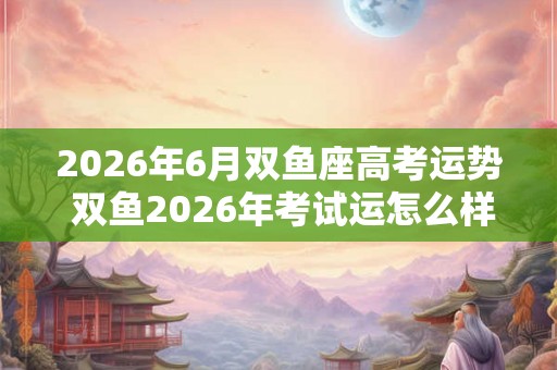 2026年6月双鱼座高考运势 双鱼2026年考试运怎么样