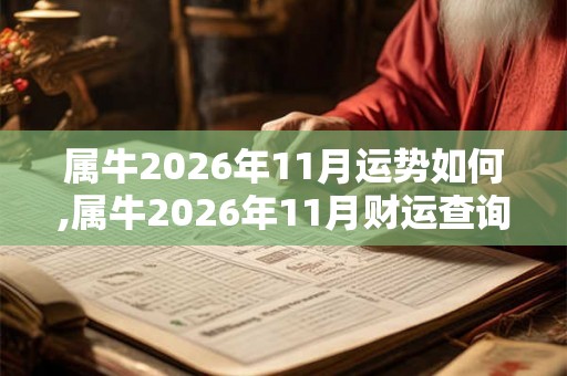 属牛2026年11月运势如何,属牛2026年11月财运查询