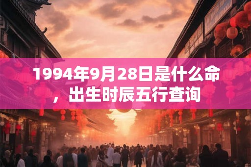 1994年9月28日是什么命，出生时辰五行查询