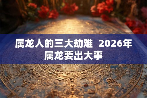 属龙人的三大劫难  2026年属龙要出大事