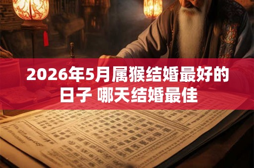 2026年5月属猴结婚最好的日子 哪天结婚最佳