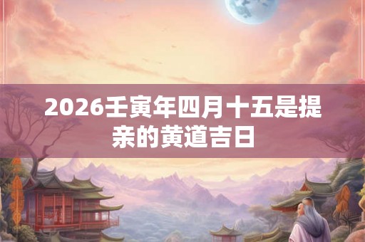 2026壬寅年四月十五是提亲的黄道吉日