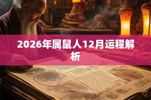 2026年属鼠人12月运程解析