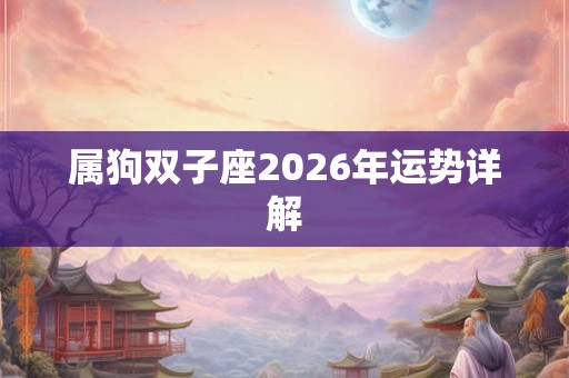 属狗双子座2026年运势详解