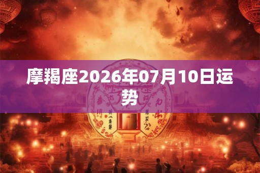 摩羯座2026年07月10日运势 摩羯座2026年07月10日运势