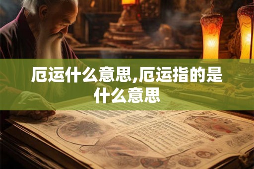 厄运什么意思,厄运指的是什么意思