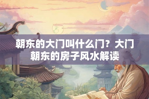 朝东的大门叫什么门？大门朝东的房子风水解读