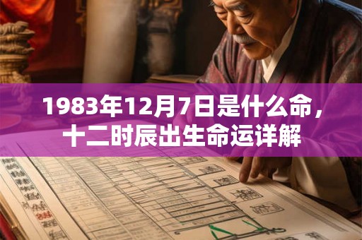 1983年12月7日是什么命，十二时辰出生命运详解
