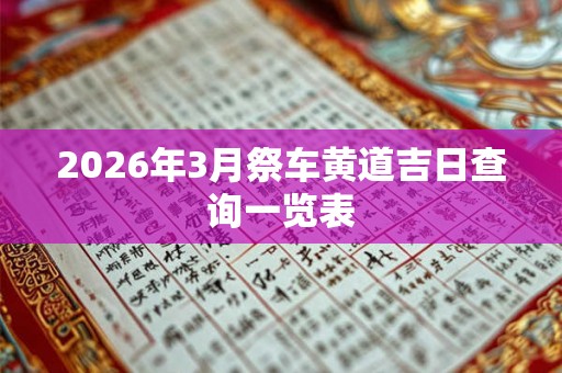 2026年3月祭车黄道吉日查询一览表
