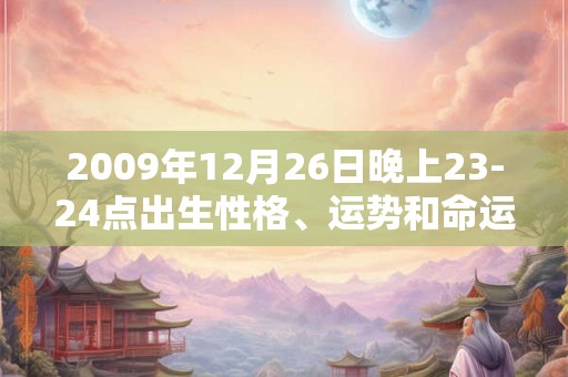 2009年12月26日晚上23-24点出生性格、运势和命运