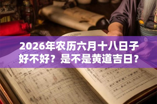 2026年农历六月十八日子好不好？是不是黄道吉日？