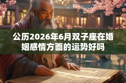 公历2026年6月双子座在婚姻感情方面的运势好吗