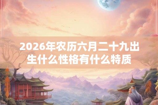 2026年农历六月二十九出生什么性格有什么特质