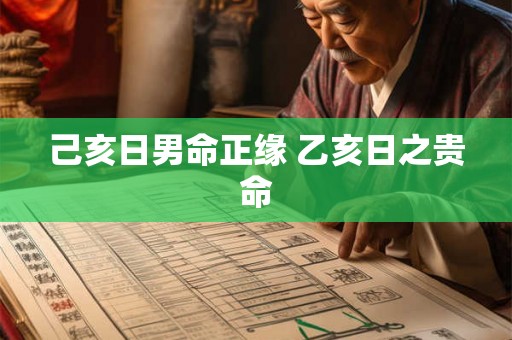 己亥日男命正缘 乙亥日之贵命