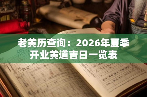 老黄历查询：2026年夏季开业黄道吉日一览表
