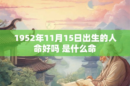 1952年11月15日出生的人命好吗 是什么命