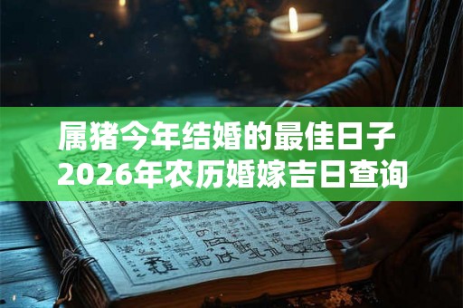 属猪今年结婚的最佳日子 2026年农历婚嫁吉日查询