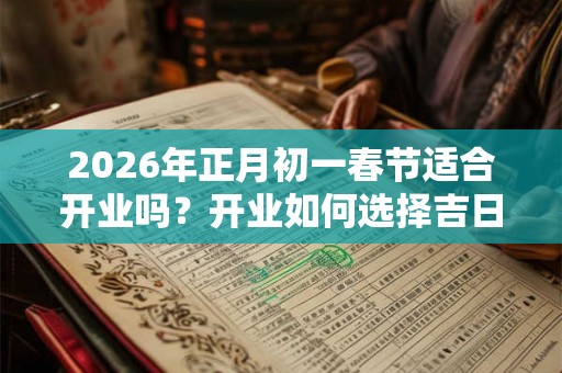 2026年正月初一春节适合开业吗？开业如何选择吉日？