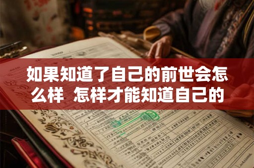 如果知道了自己的前世会怎么样  怎样才能知道自己的前世