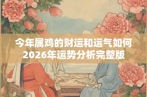 今年属鸡的财运和运气如何2026年运势分析完整版