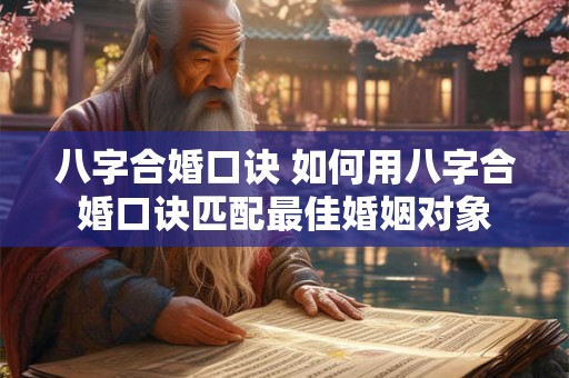 八字合婚口诀 如何用八字合婚口诀匹配最佳婚姻对象