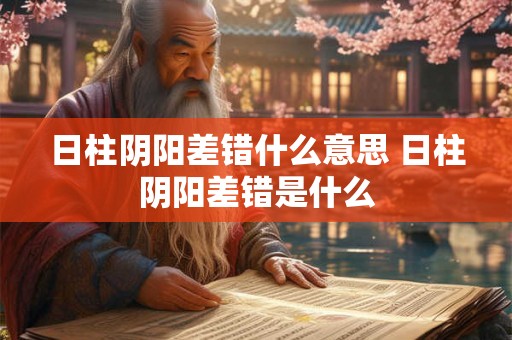 日柱阴阳差错什么意思 日柱阴阳差错是什么