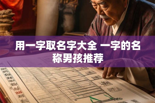 用一字取名字大全 一字的名称男孩推荐