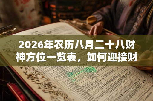 2026年农历八月二十八财神方位一览表，如何迎接财神？