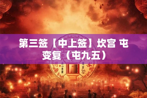 第三签【中上签】坎宫 屯变复（屯九五）