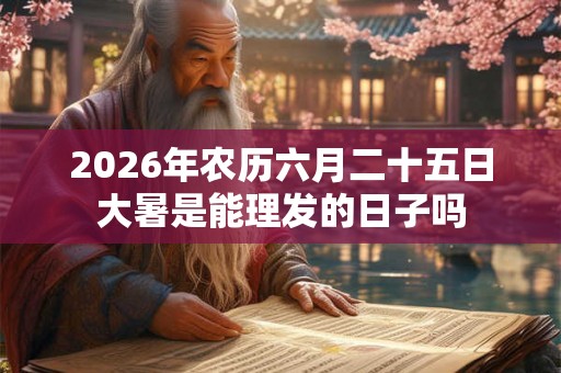 2026年农历六月二十五日大暑是能理发的日子吗