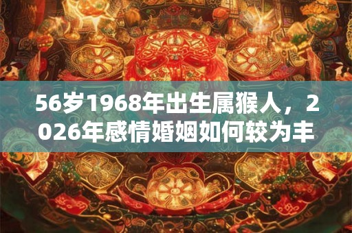 56岁1968年出生属猴人,2026年感情婚姻如何较为丰富 56岁1968年出生属猴人,2026年感情婚姻如何较为丰富