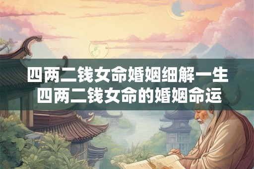 四两二钱女命婚姻细解一生 四两二钱女命的婚姻命运如何