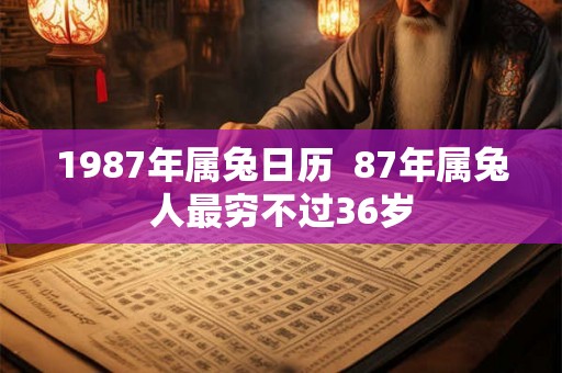 1987年属兔日历  87年属兔人最穷不过36岁