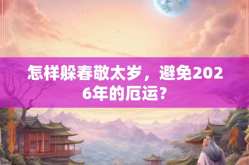 怎样躲春敬太岁,避免2026年的厄运? 怎样躲春敬太岁,避免2026年的厄运?