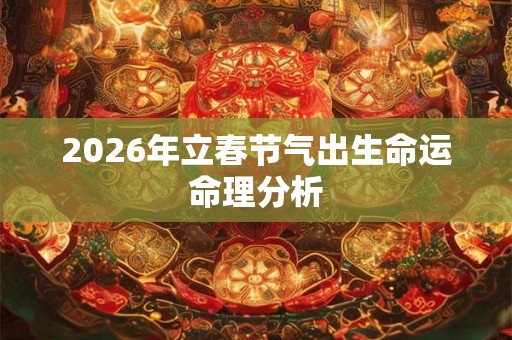 2026年立春节气出生命运命理分析