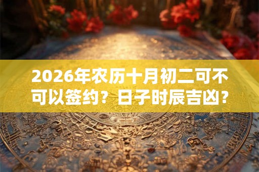 2026年农历十月初二可不可以签约？日子时辰吉凶？