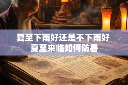 夏至下雨好还是不下雨好 夏至来临如何防暑