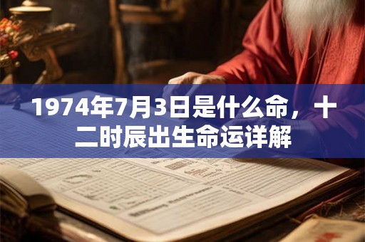 1974年7月3日是什么命，十二时辰出生命运详解