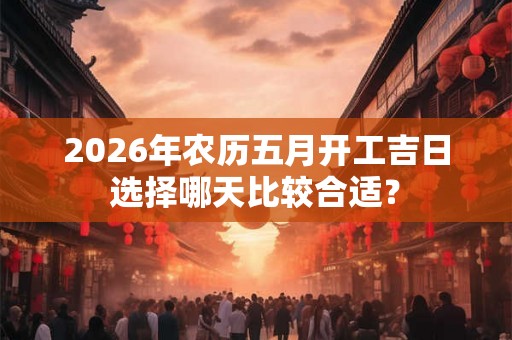 2026年农历五月开工吉日选择哪天比较合适？
