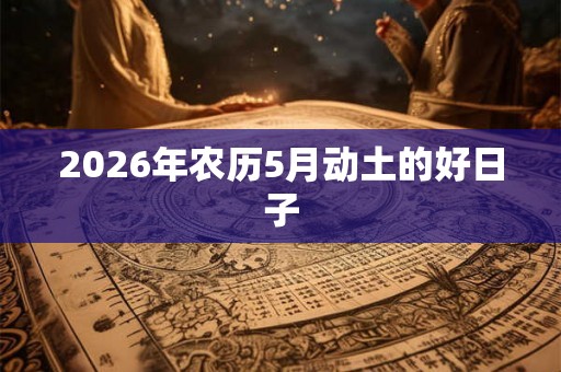 2026年农历5月动土的好日子