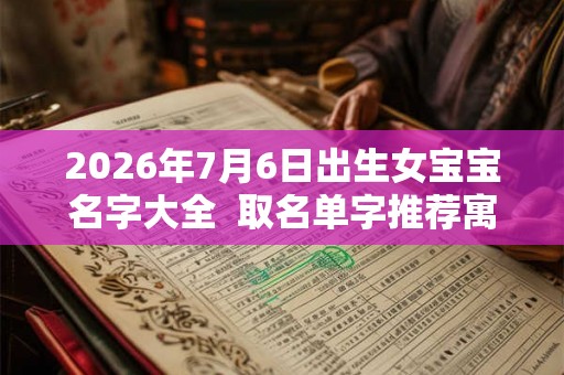 2026年7月6日出生女宝宝名字大全 取名单字推荐寓意佳 2026年7月6日出生女宝宝名字大全 取名单字推荐寓意佳