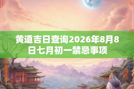 黄道吉日查询2026年8月8日七月初一禁忌事项