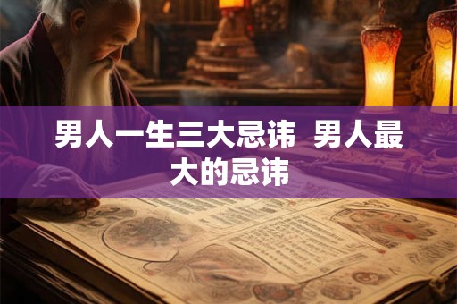 男人一生三大忌讳  男人最大的忌讳