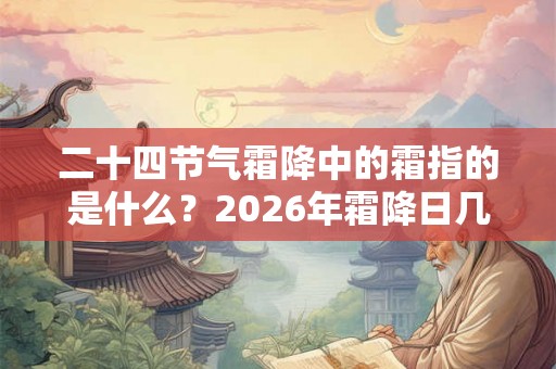 二十四节气霜降中的霜指的是什么？2026年霜降日几点几分是霜降时辰？