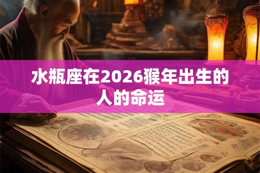 水瓶座在2026猴年出生的人的命运