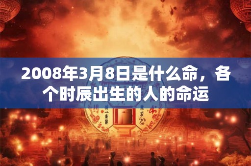 2008年3月8日是什么命，各个时辰出生的人的命运