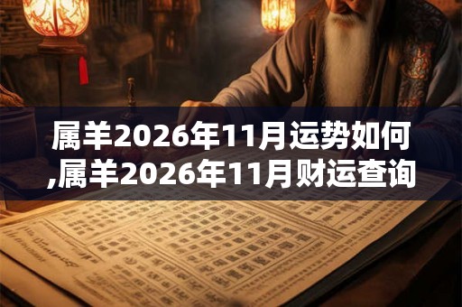 属羊2026年11月运势如何,属羊2026年11月财运查询