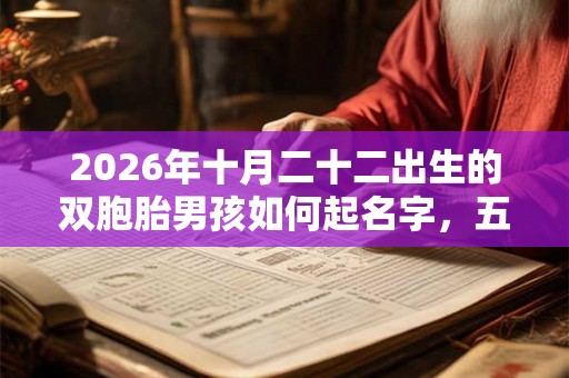 2026年十月二十二出生的双胞胎男孩如何起名字，五行属什么？
