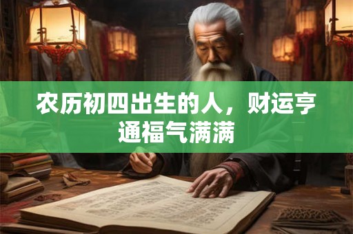 农历初四出生的人，财运亨通福气满满