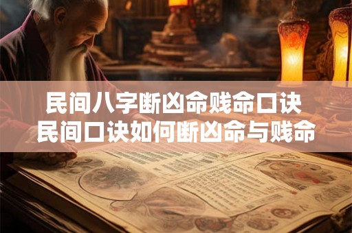 民间八字断凶命贱命口诀 民间口诀如何断凶命与贱命